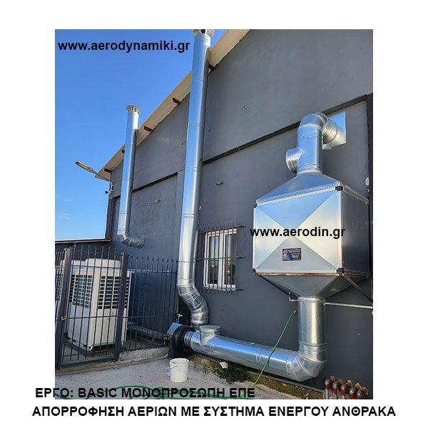 Απορρόφηση αερίων με σύστημα απόσμησης ενεργού άνθρακα.