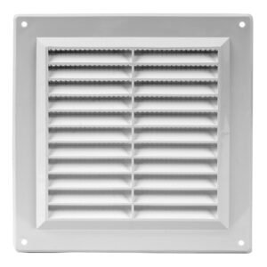 Περσίδα εξαερ. με πλέγμα ,πλαστική VR2525 250x250mm λευκή